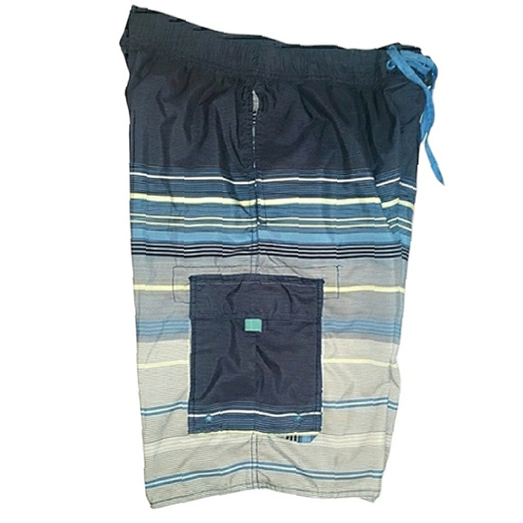 Starting Point Stripe Print Activewear Board Shorts Swim Trunks Small 32" Waist - Picture 9 of 16